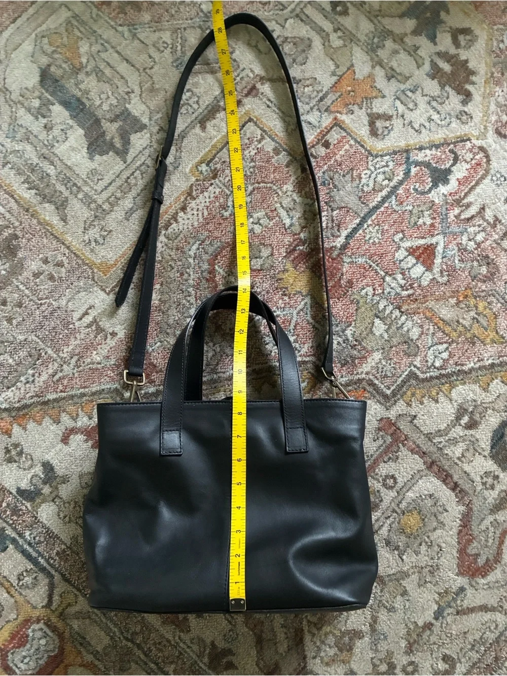 Classic Black Leather Bag - Able
